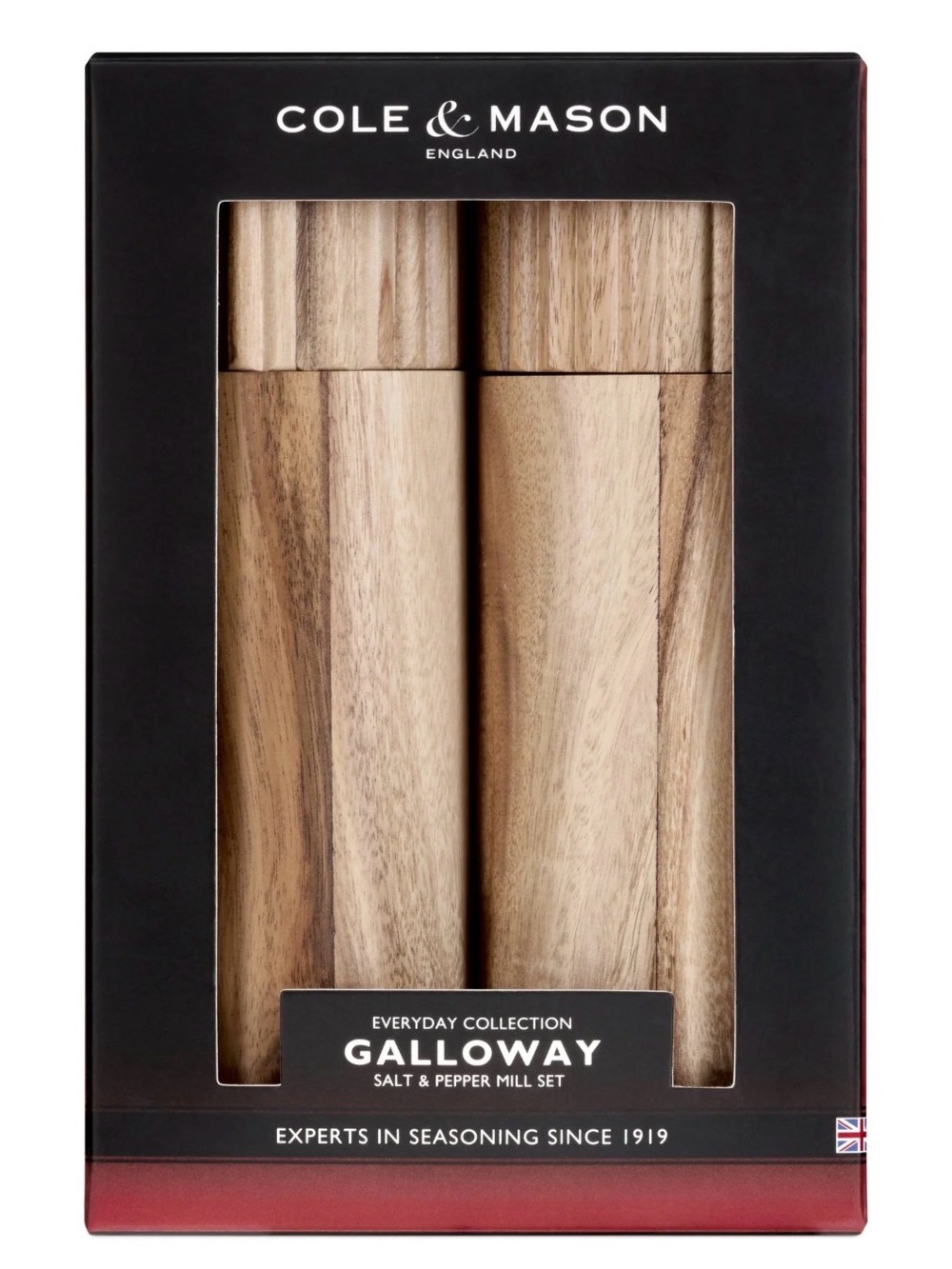 Galloway Natural Wood Salt and Pepper Mill Set